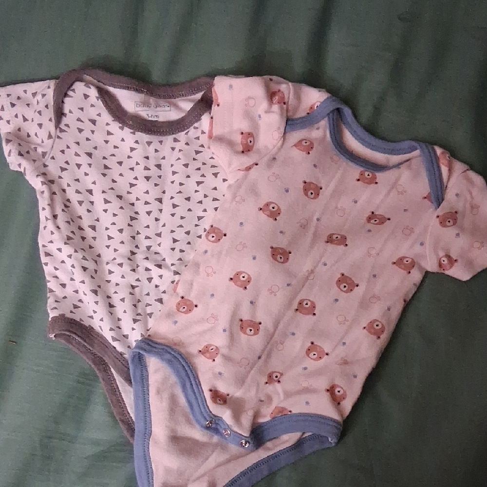 Adorable Pink and White Baby Onesies Set